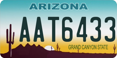 AZ license plate AAT6433