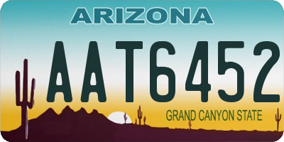 AZ license plate AAT6452