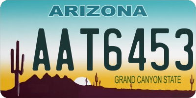 AZ license plate AAT6453