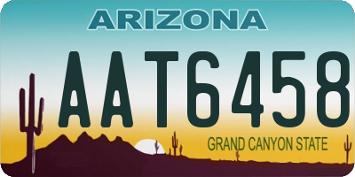 AZ license plate AAT6458