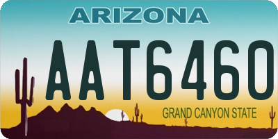 AZ license plate AAT6460