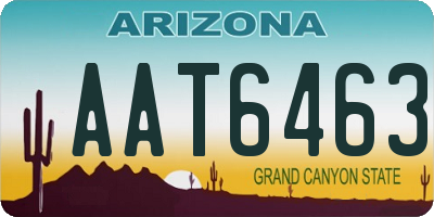 AZ license plate AAT6463