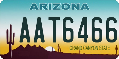 AZ license plate AAT6466