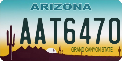 AZ license plate AAT6470