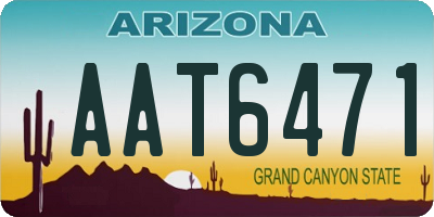 AZ license plate AAT6471