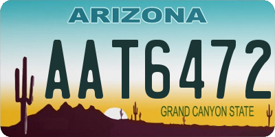 AZ license plate AAT6472