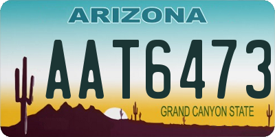 AZ license plate AAT6473