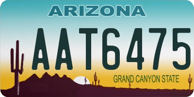 AZ license plate AAT6475