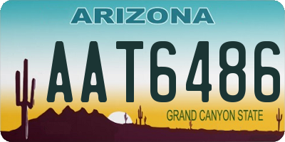 AZ license plate AAT6486