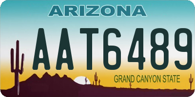 AZ license plate AAT6489