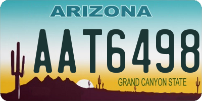 AZ license plate AAT6498