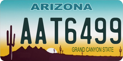AZ license plate AAT6499