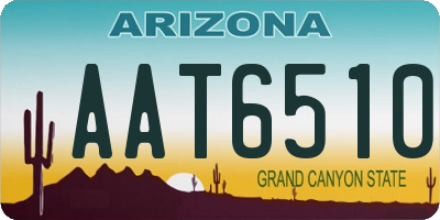AZ license plate AAT6510