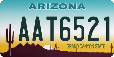 AZ license plate AAT6521