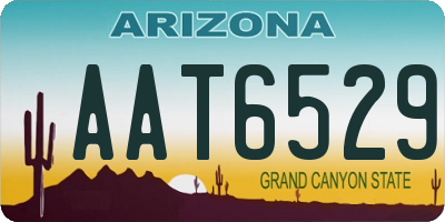 AZ license plate AAT6529