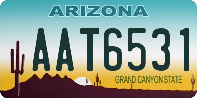 AZ license plate AAT6531