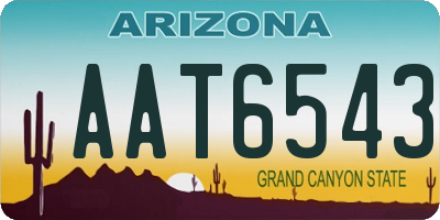 AZ license plate AAT6543