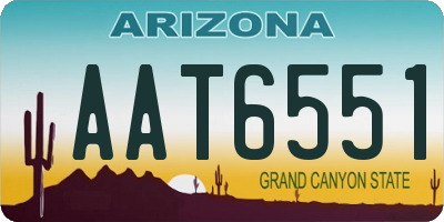 AZ license plate AAT6551