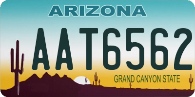 AZ license plate AAT6562