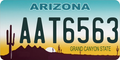 AZ license plate AAT6563