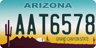 AZ license plate AAT6578