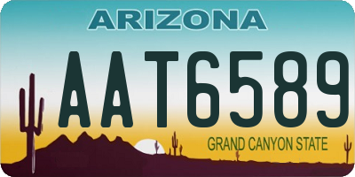 AZ license plate AAT6589