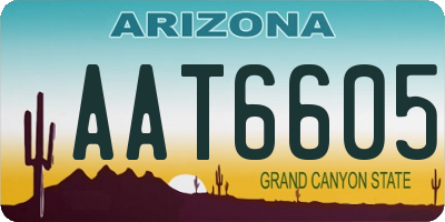 AZ license plate AAT6605