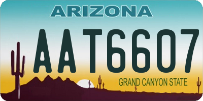AZ license plate AAT6607