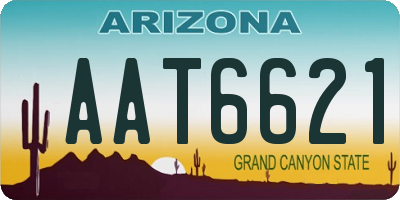 AZ license plate AAT6621