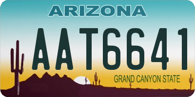 AZ license plate AAT6641