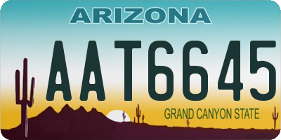 AZ license plate AAT6645