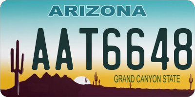 AZ license plate AAT6648