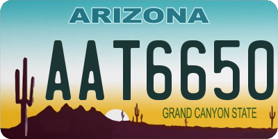 AZ license plate AAT6650
