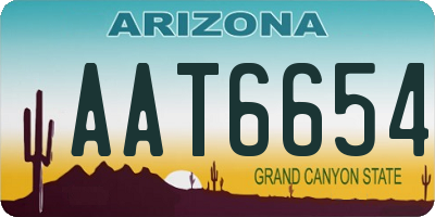 AZ license plate AAT6654