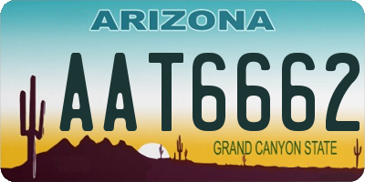 AZ license plate AAT6662