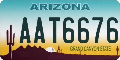 AZ license plate AAT6676