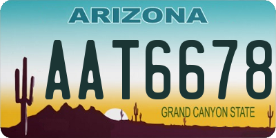 AZ license plate AAT6678