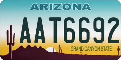 AZ license plate AAT6692