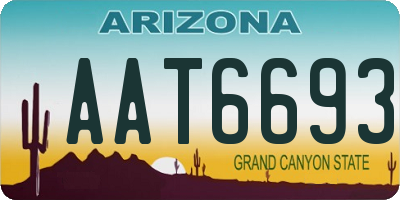 AZ license plate AAT6693