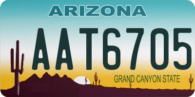 AZ license plate AAT6705