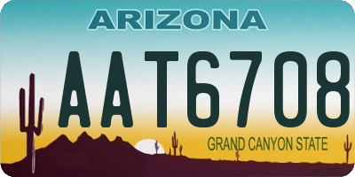 AZ license plate AAT6708