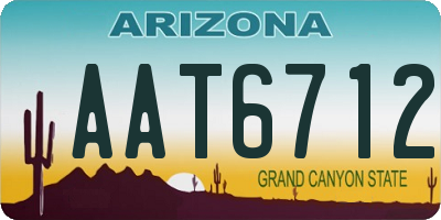 AZ license plate AAT6712