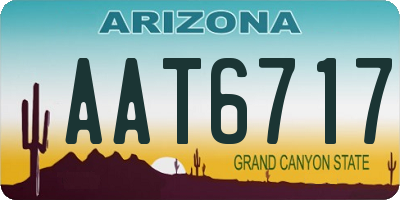 AZ license plate AAT6717