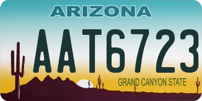 AZ license plate AAT6723