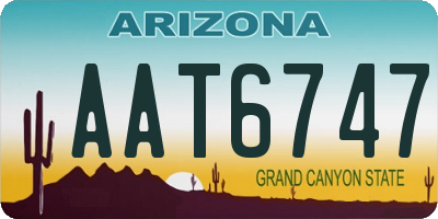 AZ license plate AAT6747