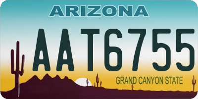 AZ license plate AAT6755