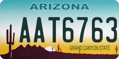AZ license plate AAT6763