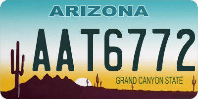 AZ license plate AAT6772