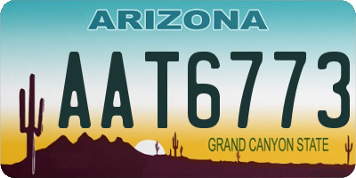 AZ license plate AAT6773