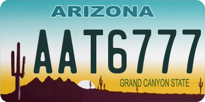 AZ license plate AAT6777